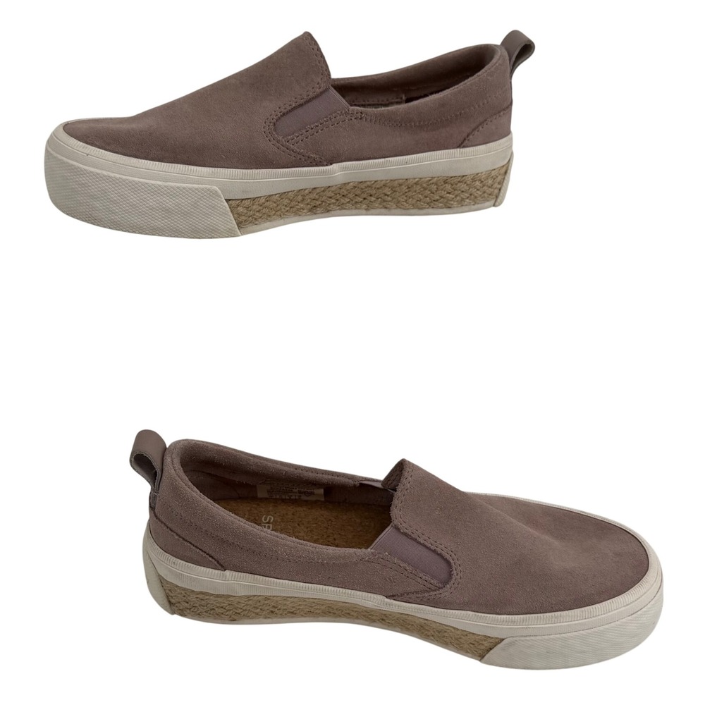 Sperry Crest Vibe Espadrille Women Size 6 Mauve Purple Suede Slip On Sneakers